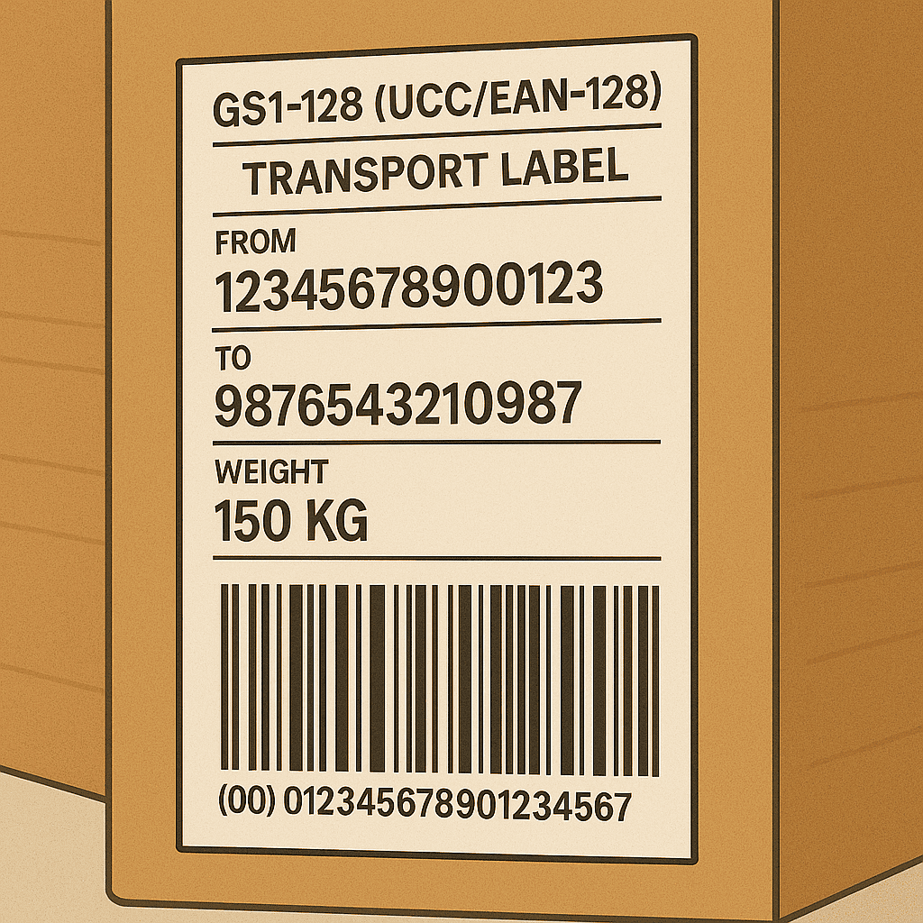 Транспортная этикетка GS1-128 со штрихкодом SSCC